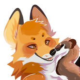 by fosbat on twt Cropped icon of a red fox.